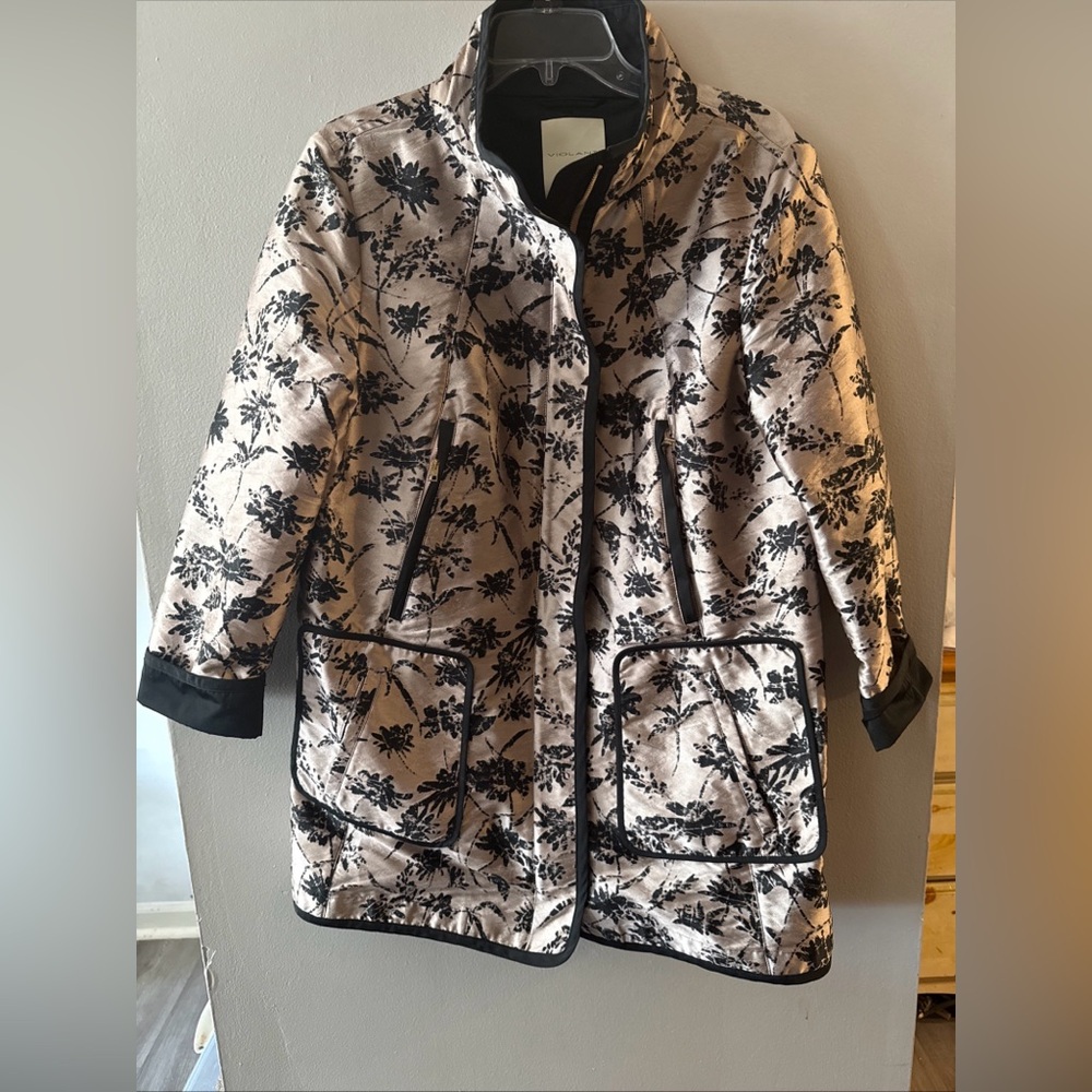 VIOLANTI italy women's overrsized coat/jacket Black/gray Sz 42 Sp